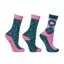 Hy Equestrian Stella Children's Socks - 3 Pack - Ink Blue/Pink